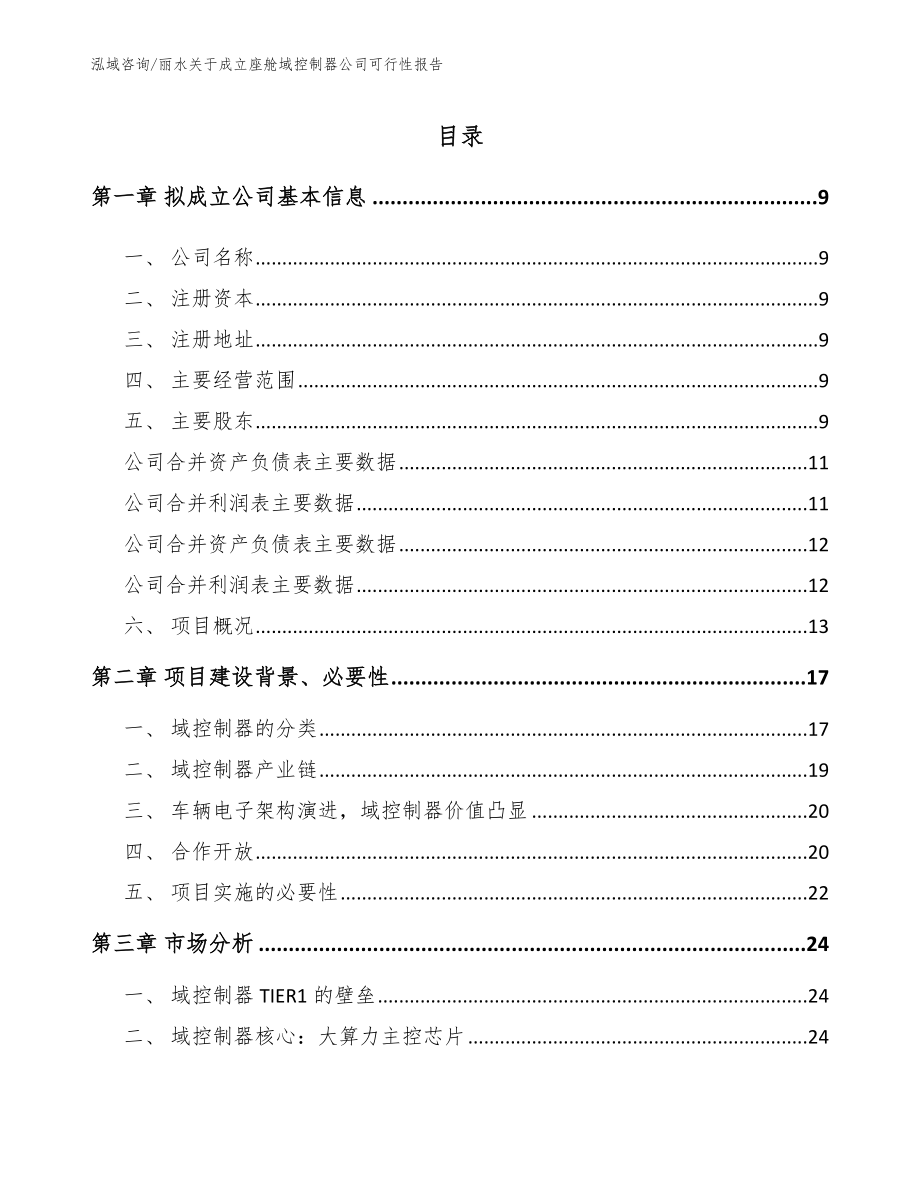 丽水关于成立座舱域控制器公司可行性报告模板_第2页