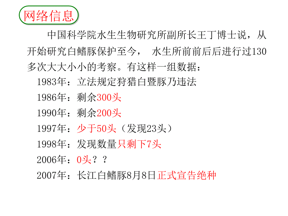 2016年新人教版八年级生物上册-第六单元-第三章《保护生物的多样性》课件_第4页