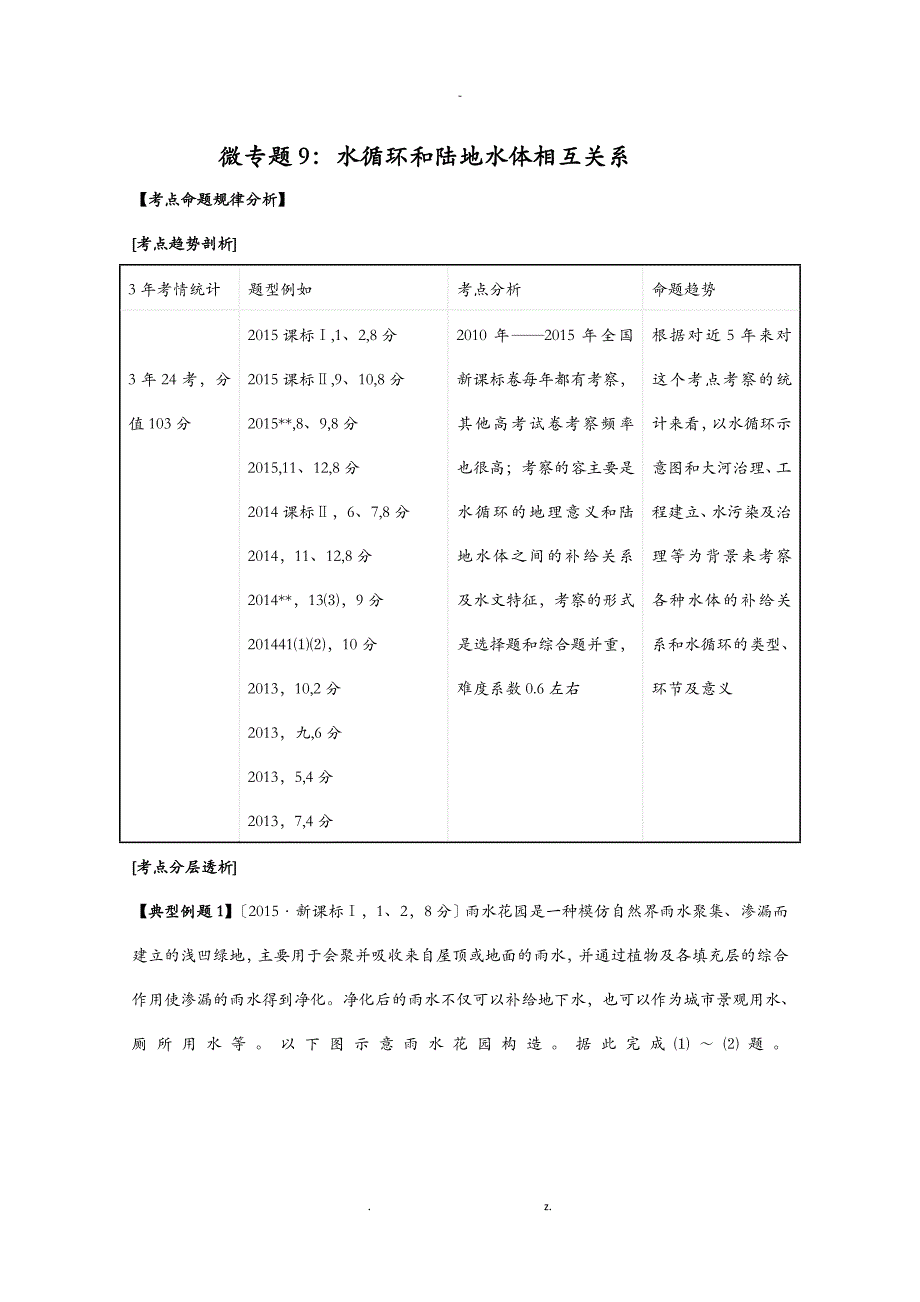 微专题9水循环和陆地水体相互关系_第1页