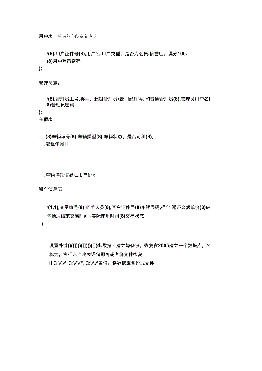 数据库课程设计报告(汽车租赁管理系统)_第3页