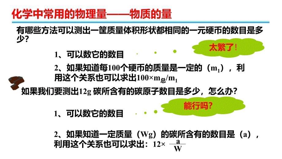 121化学中常用的物理量物质的量第1课时安徽省太和第一中学高中化学必修一教学课件共27张PPT_第5页