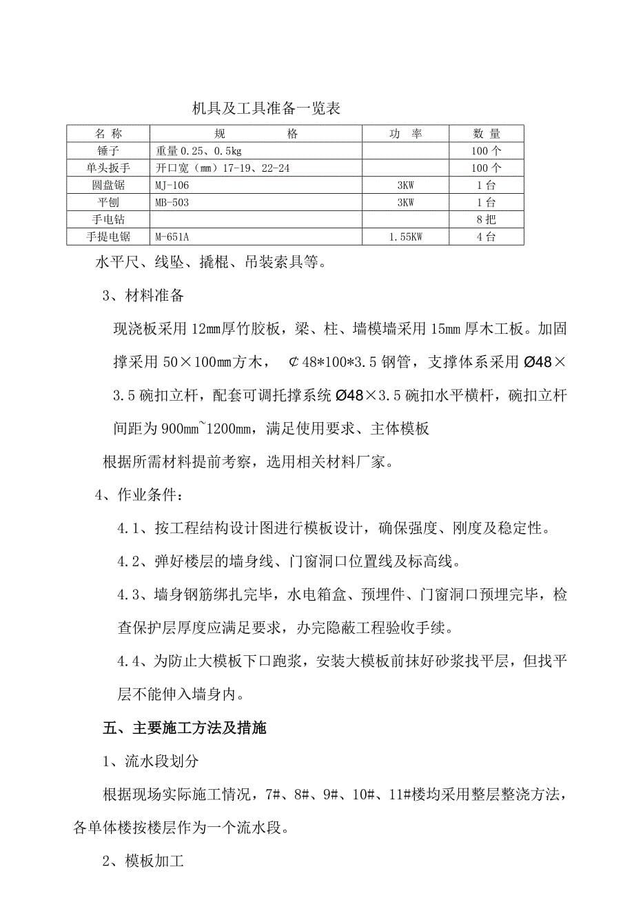 住宅小区模板工程作业指导书_第5页