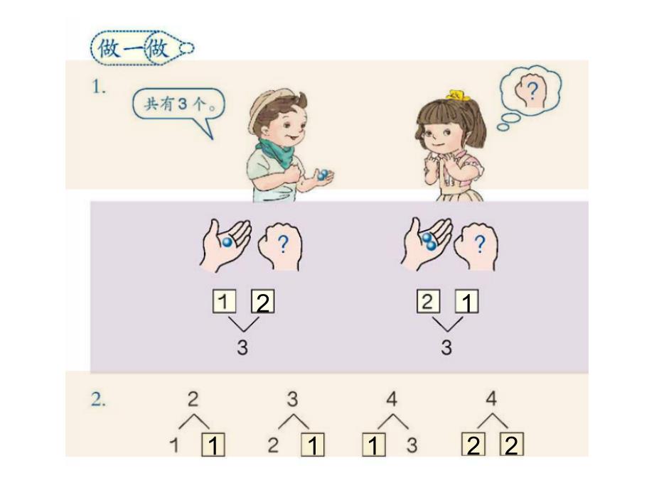 一年级上册数学课件3.4以内数的分与合人教版共19张PPT_第3页