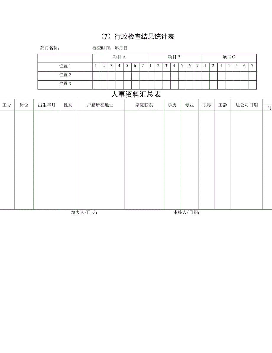 【管理精品】行政检查结果汇总表_第1页