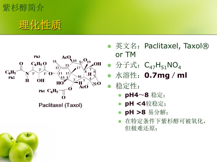 抗癌药物紫杉醇的最新研究进展和有机合成课件_第4页