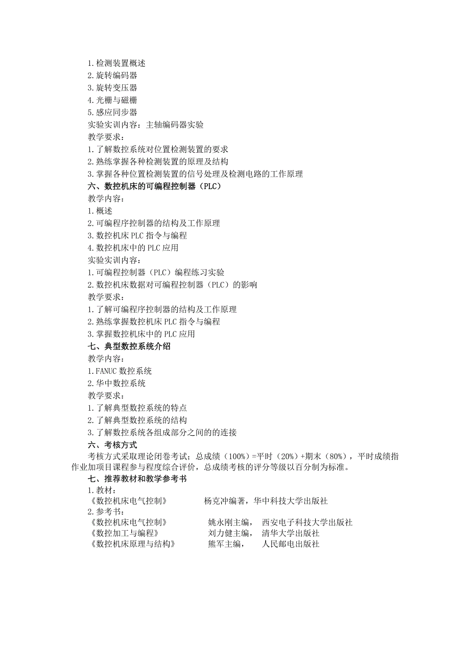 数控机床电气控制技术教学大纲.doc_第3页