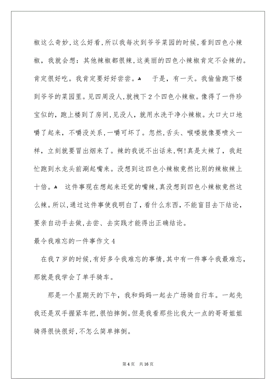 最令我难忘的一件事作文_第4页