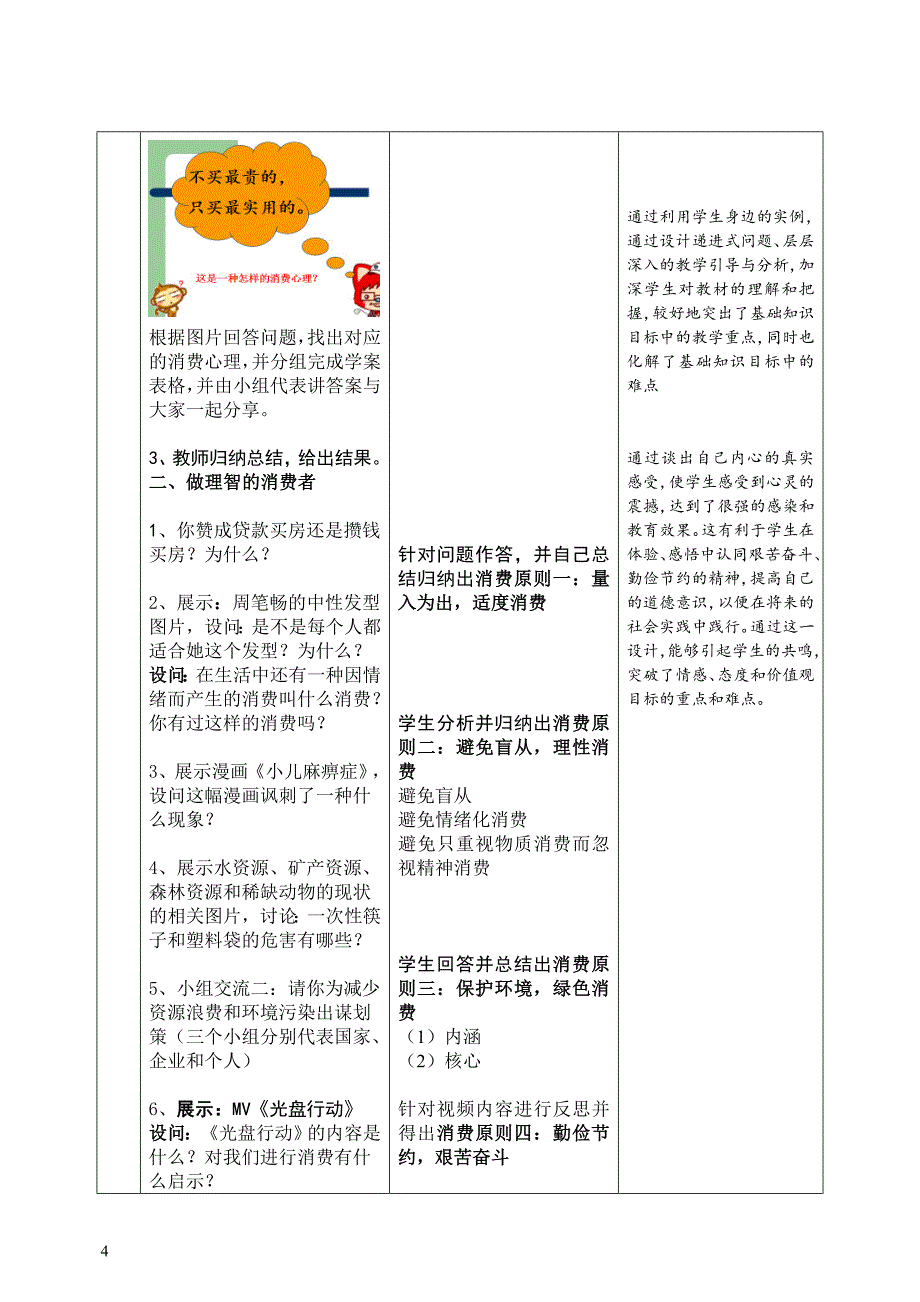 树立正确的消费观教学设计公开课_第4页