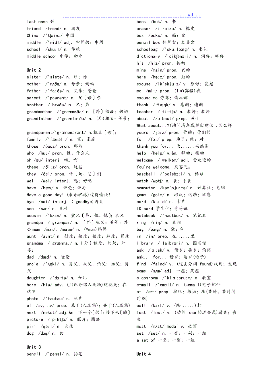 新人教版初中全部英语单词表(含音标)_第2页