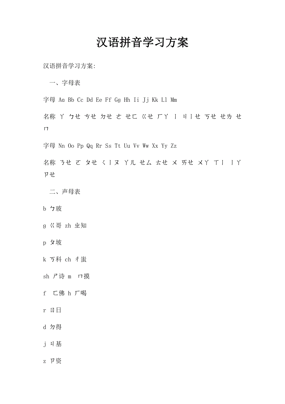 汉语拼音学习方案_第1页
