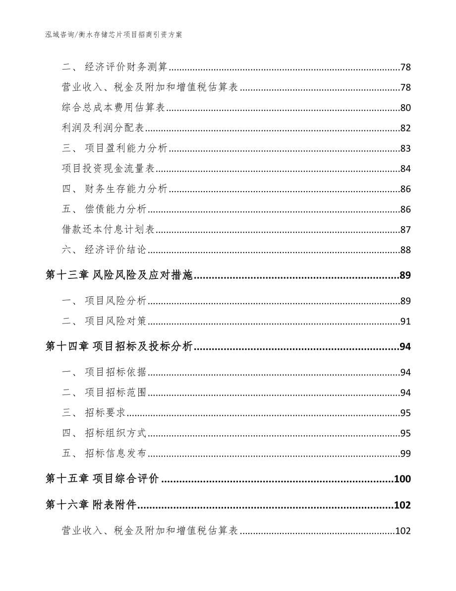 衡水存储芯片项目招商引资方案范文_第5页