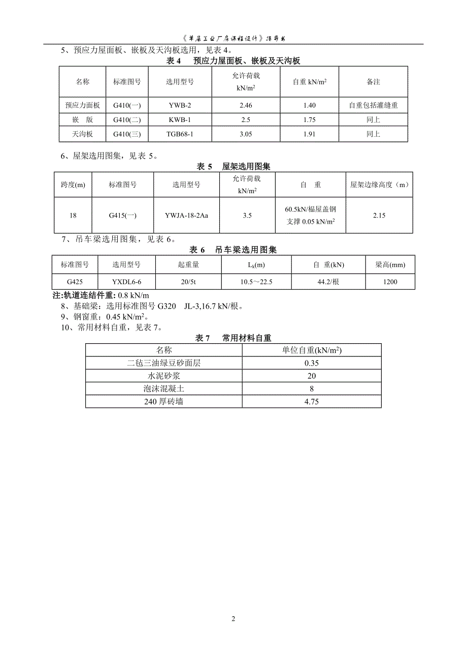 单层厂房课程设计指导书--大学毕业设计论文_第3页