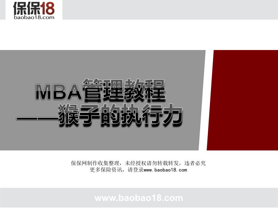 MBA管理教程猴子的执行力46页_第1页