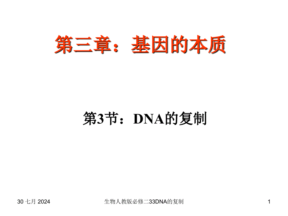 生物人教版必修二33DNA的复制课件_第1页