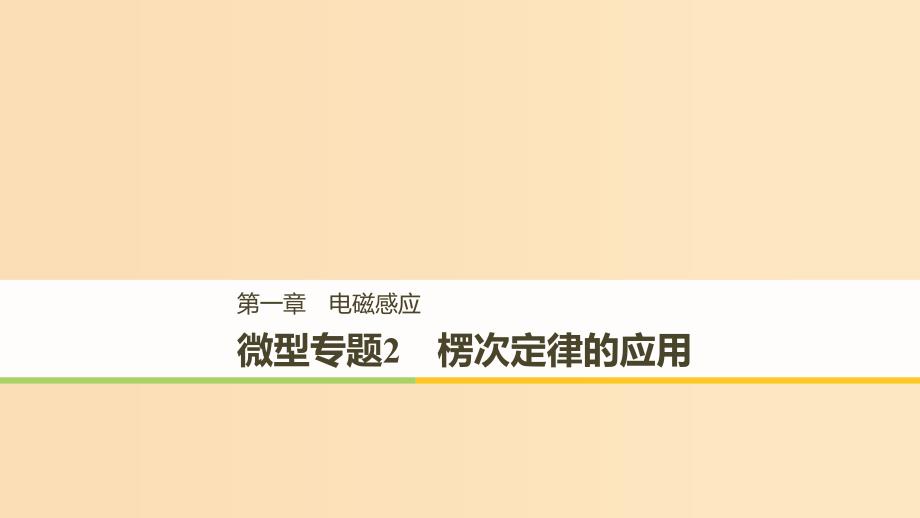 （通用版）2018-2019版高中物理 第一章 电磁感应 微型专题练2 楞次定律的应用课件 教科版选修3-2.ppt_第1页