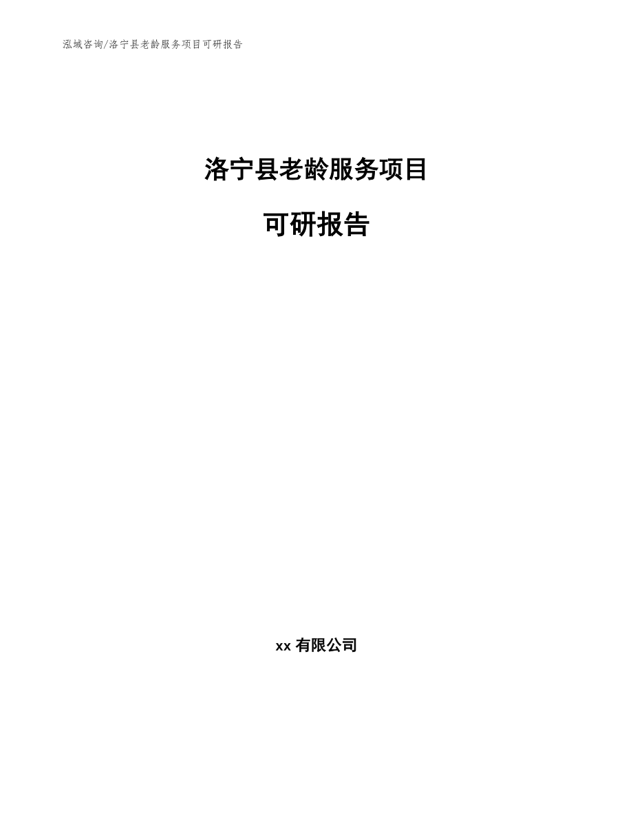 洛宁县老龄服务项目可研报告_第1页