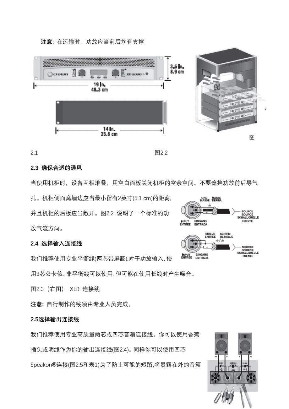 CROWN XTI系列功放用户手册.doc_第5页