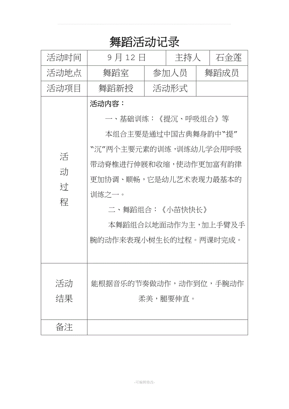 舞蹈社团活动记录.doc_第3页