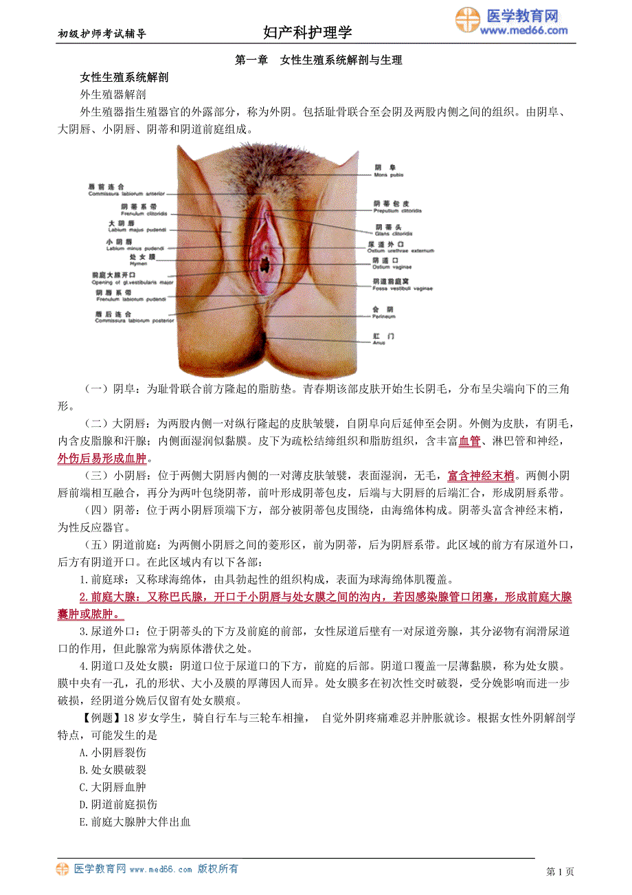 初级护师妇科护理第一章讲义_第1页