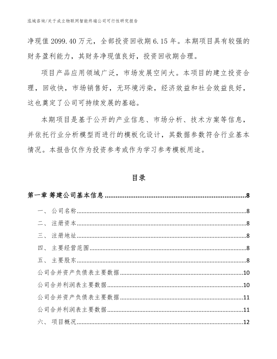 关于成立物联网智能终端公司可行性研究报告（模板范文）_第3页