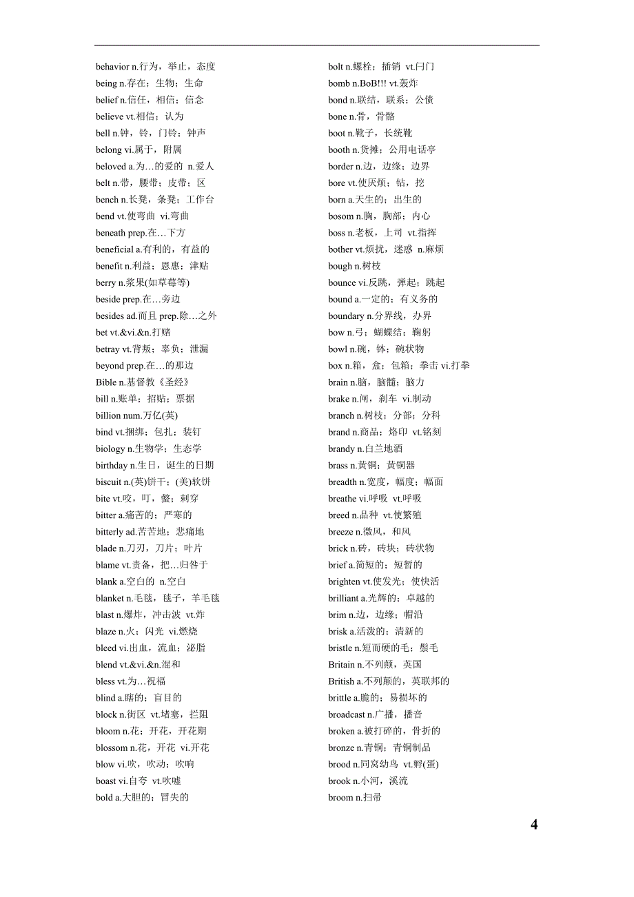 大学英语四级必背单词词汇表.doc_第4页