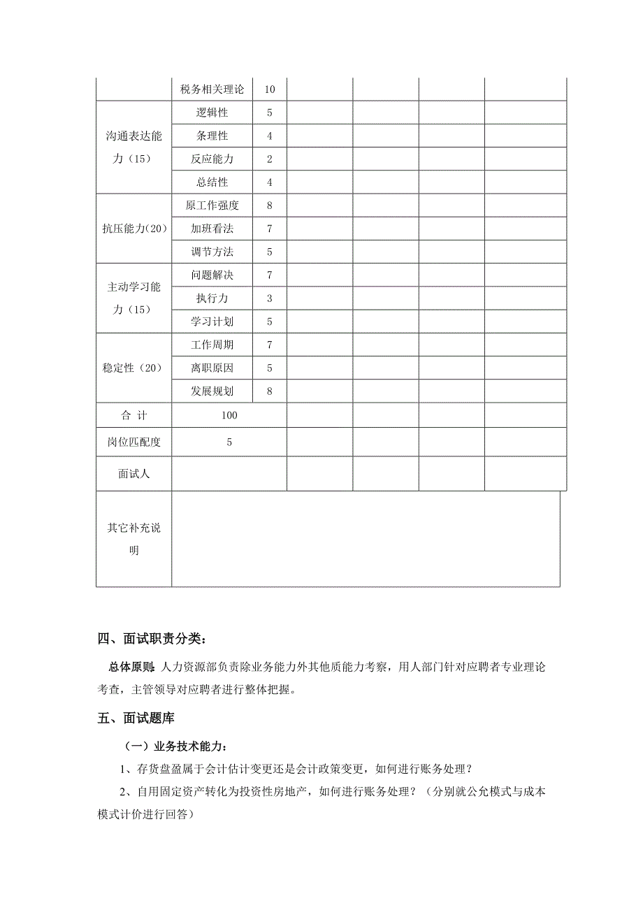 财务部结构化面试_第4页