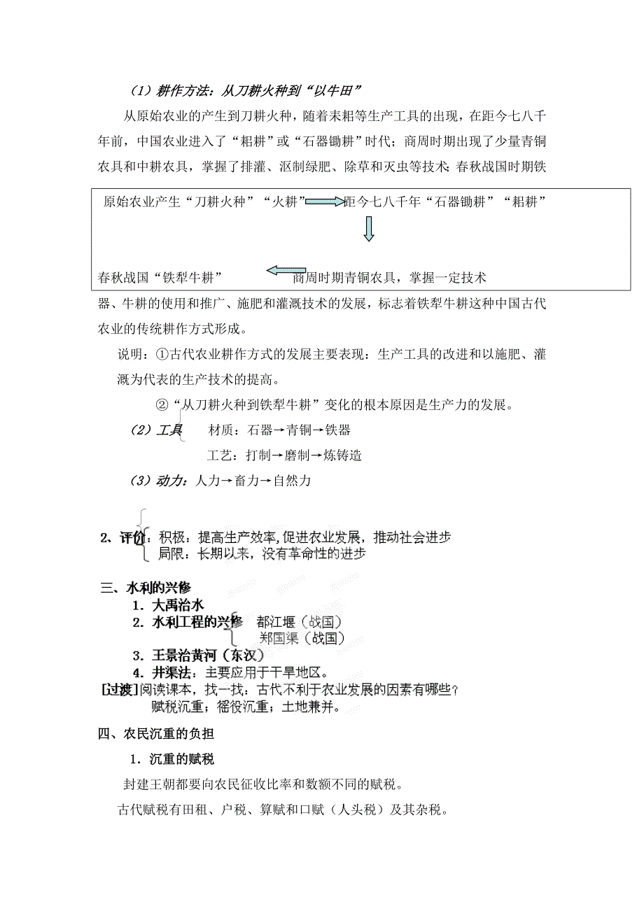 2019-2020年岳麓版高中历史高三一轮必修二第一单元第1节精耕细作农业生产模式的形成（教案1）.doc_第2页