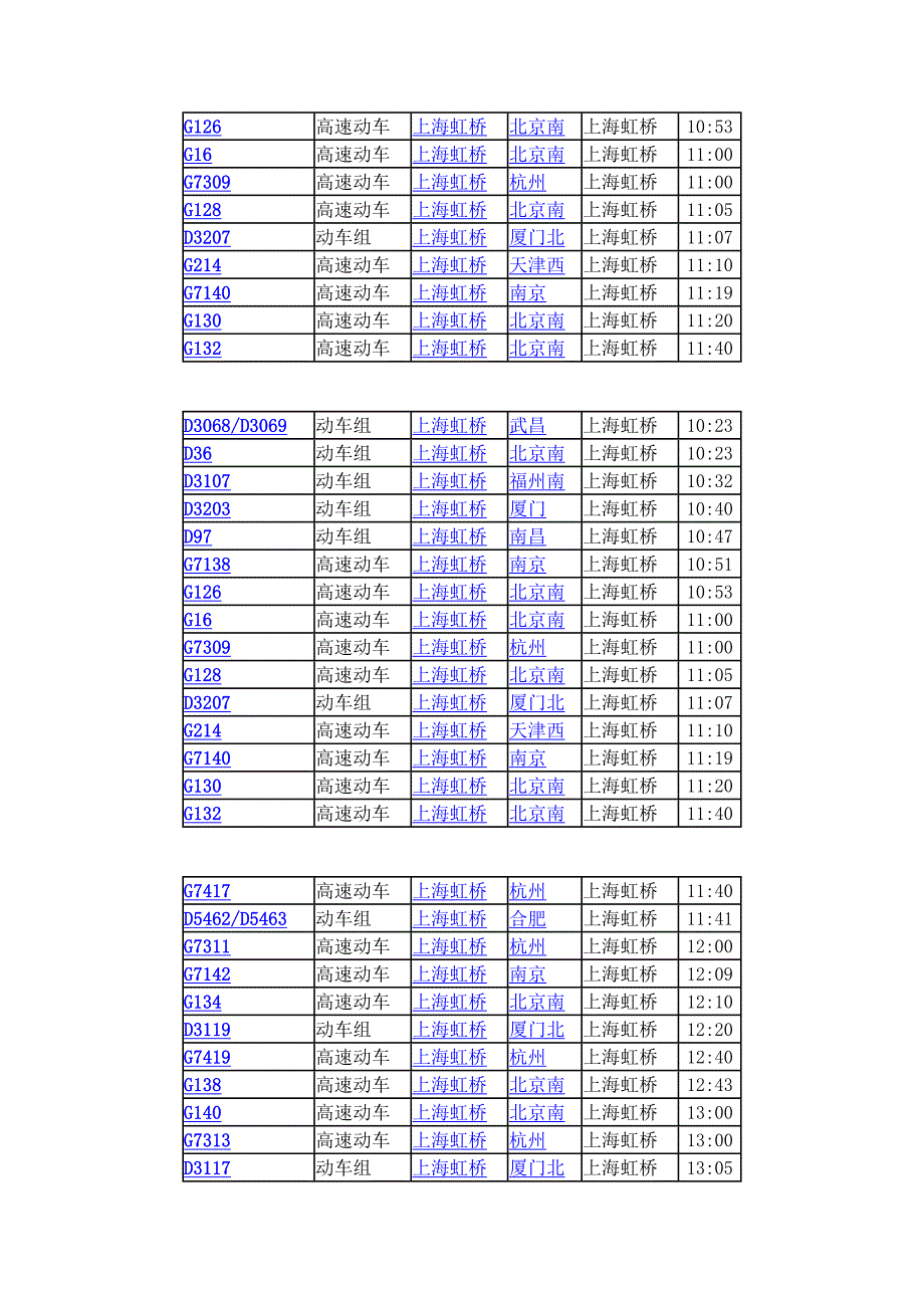 上海火车车次表_第3页