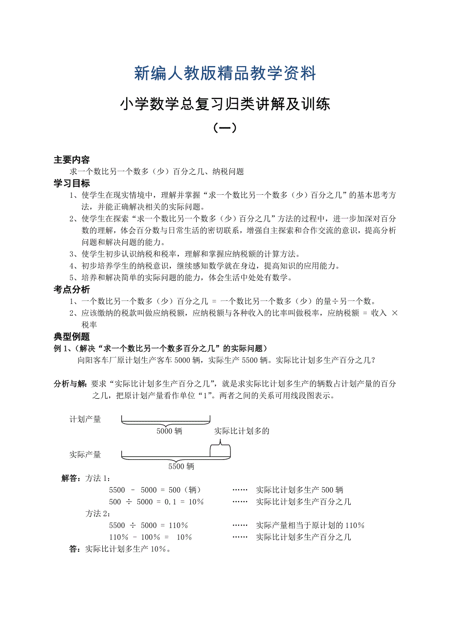 新编人教版小学六年级下册小升初总复习数学归类讲解及训练(上含答案)_第1页