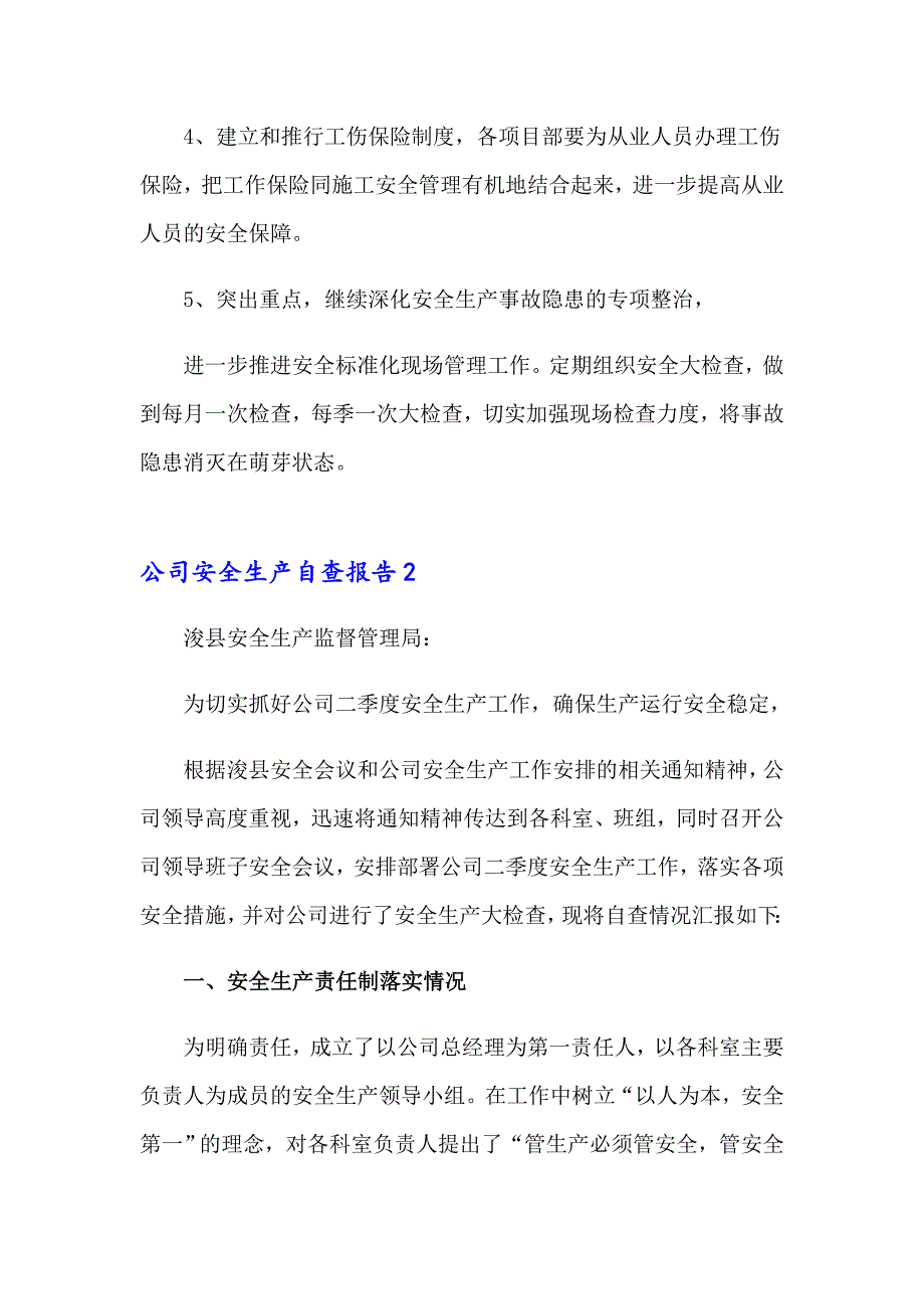 公司安全生产自查报告_第4页