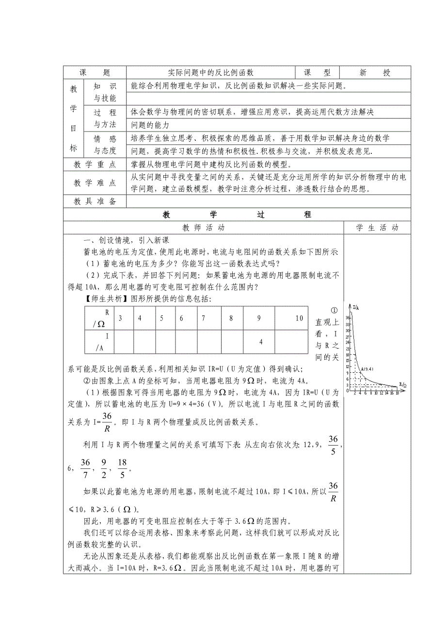 No06实际问题中的反比例函数_第1页