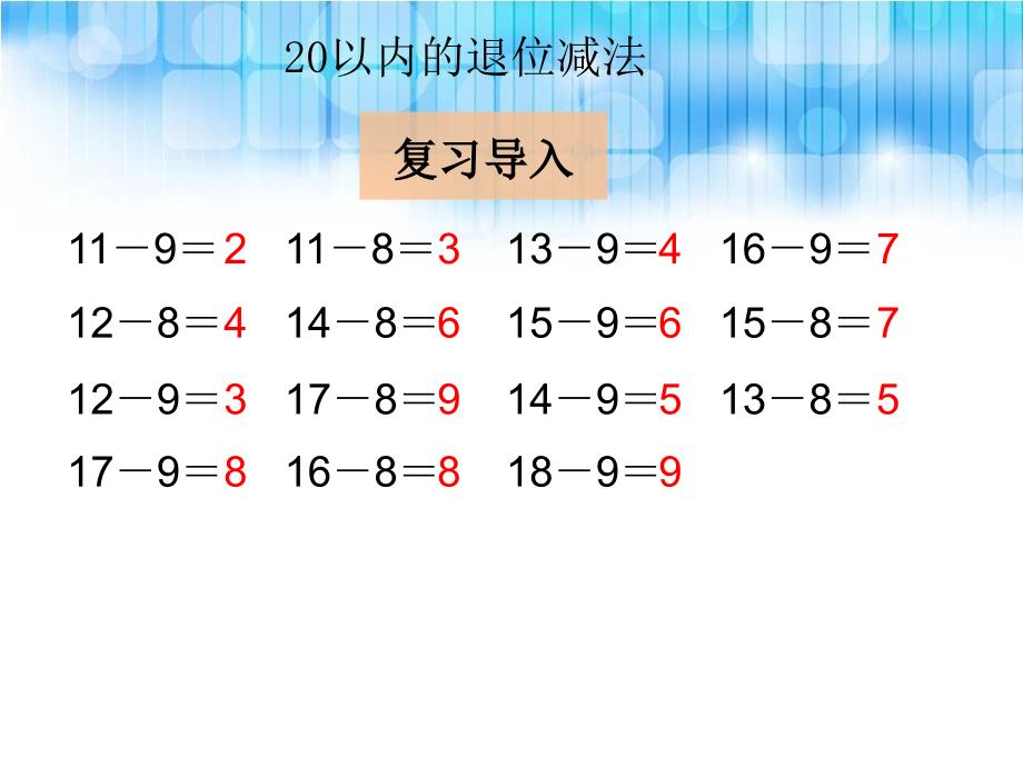 人教版小学一年级数学下册《十几减7、6》.ppt课件_第2页