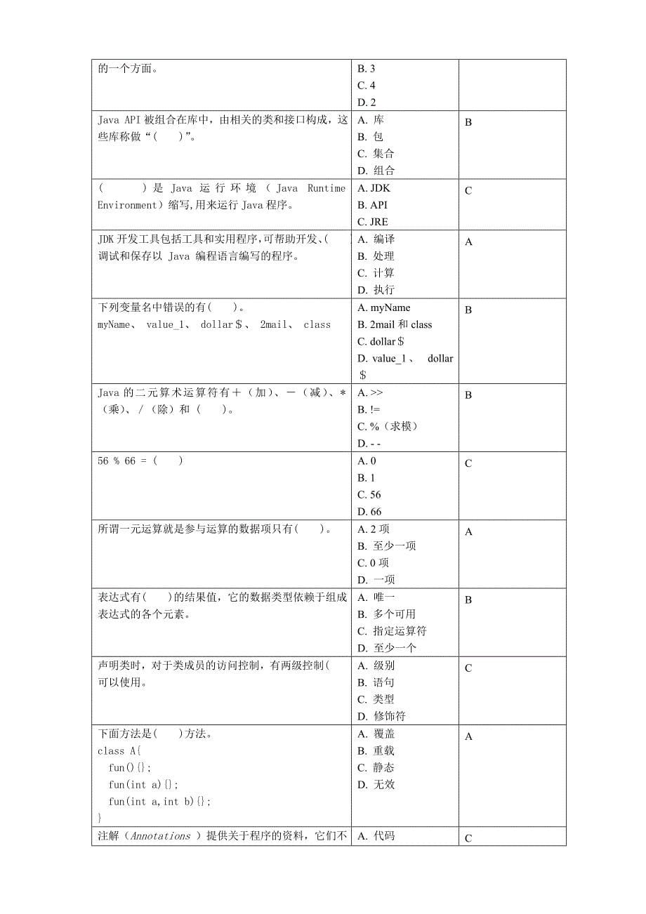 《Java语言与面向对象程序设计》复习思考题_第5页