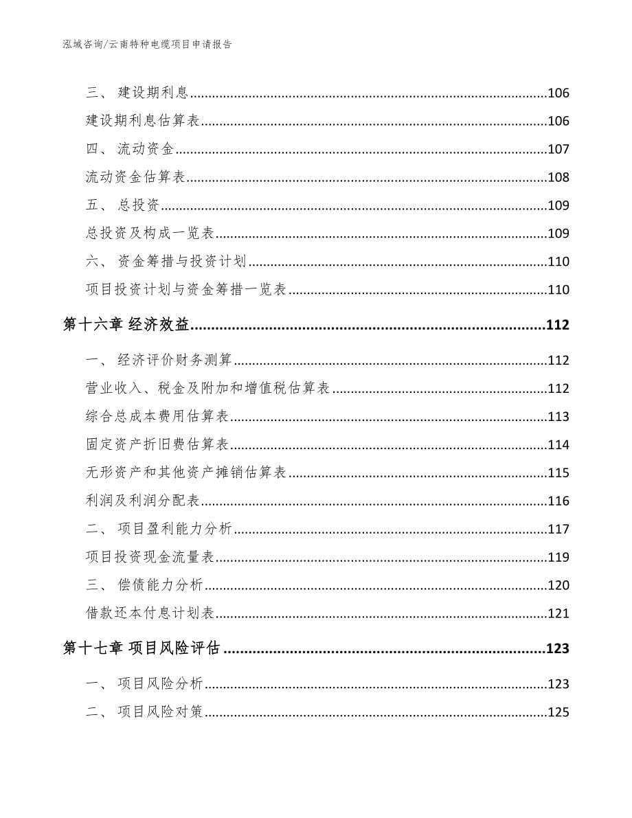 云南特种电缆项目申请报告（范文）_第5页