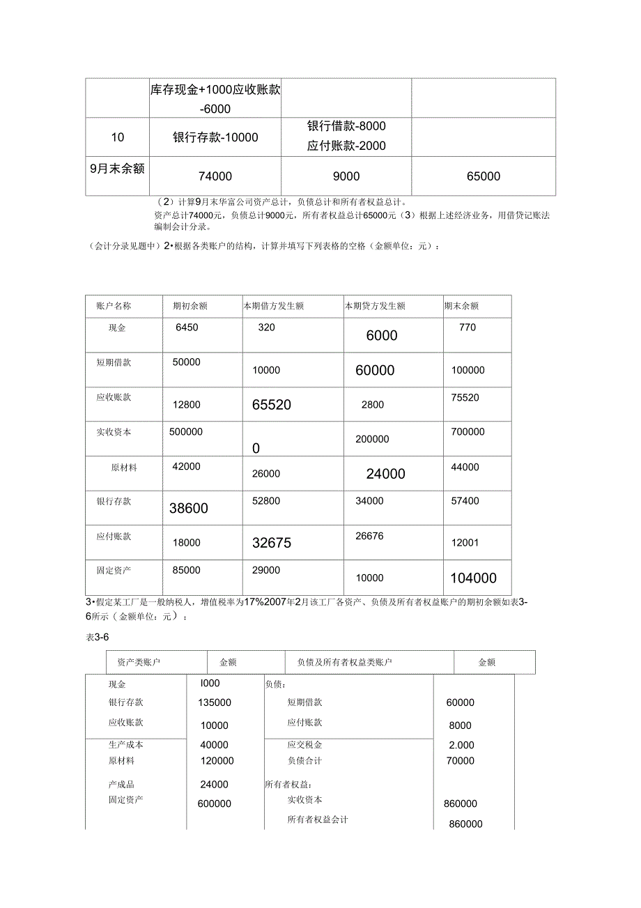 1-5会计学课后练习部分答案_第4页