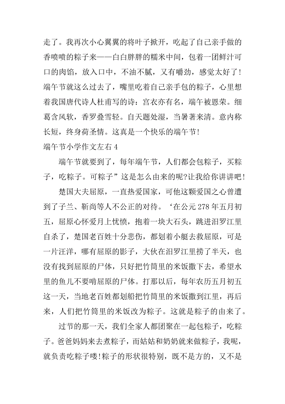 端午节小学作文左右4篇写端午节的作文_第4页