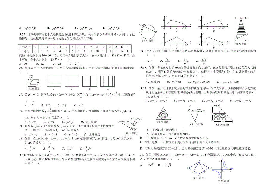 中考数学选择题的五种常用解法_第4页