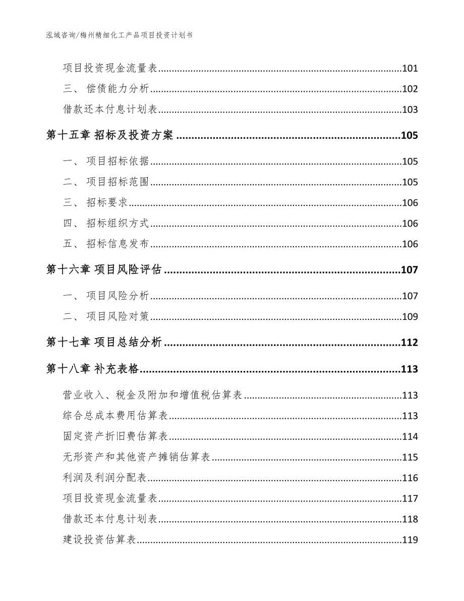 梅州精细化工产品项目投资计划书【模板范本】_第5页