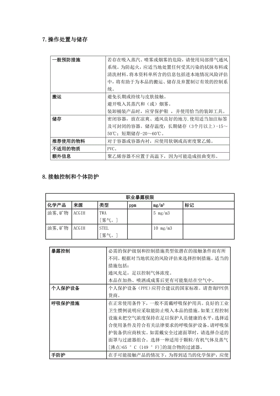 320_导热油安全技术说明书(_第3页