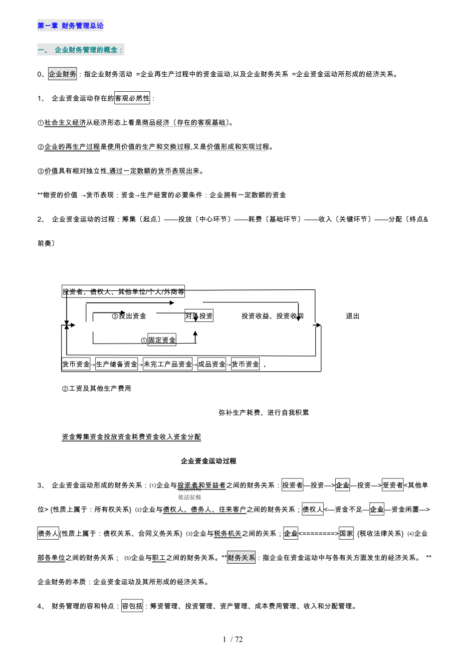 财务管理学笔记特别推荐_第1页