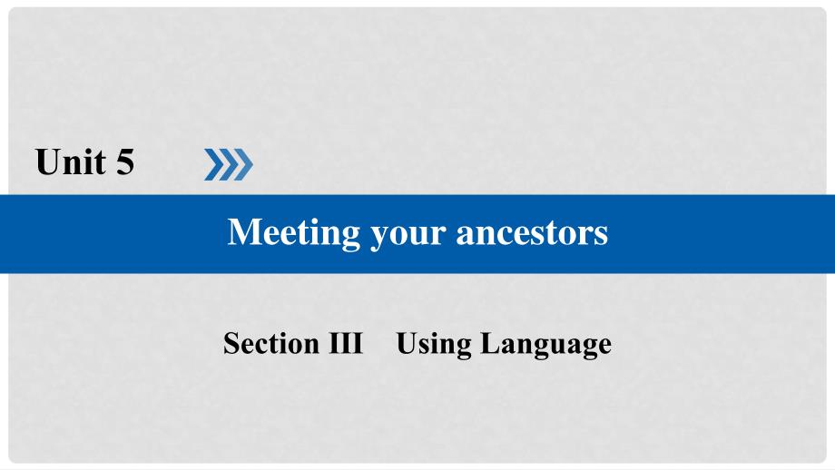 高中英语 Unit 5 Meeting your ancestors Section 3 Using Language课件 新人教版选修8_第1页