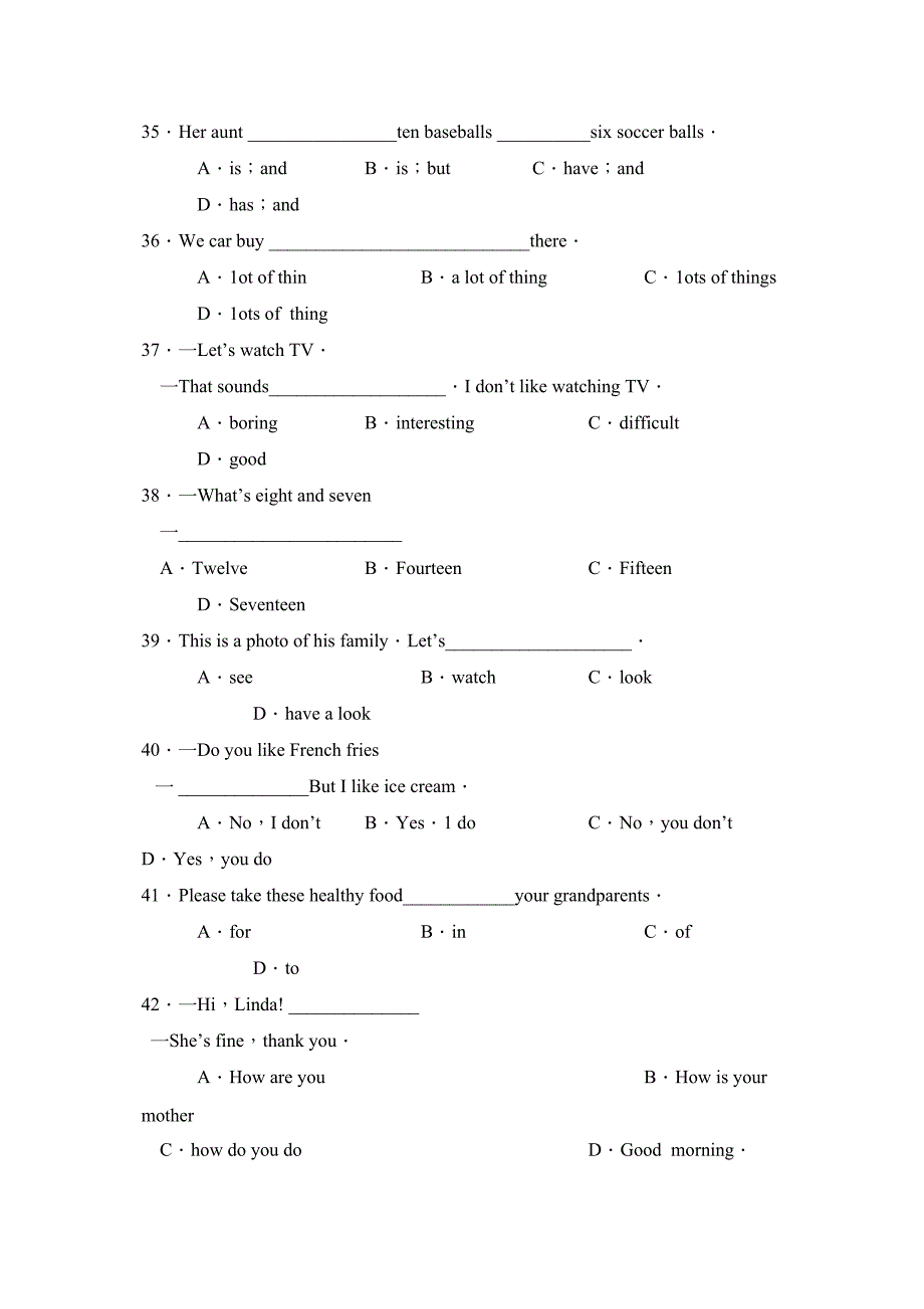 2023年度淄博市沂源县第一学期六年级期末考试初中英语.docx_第4页