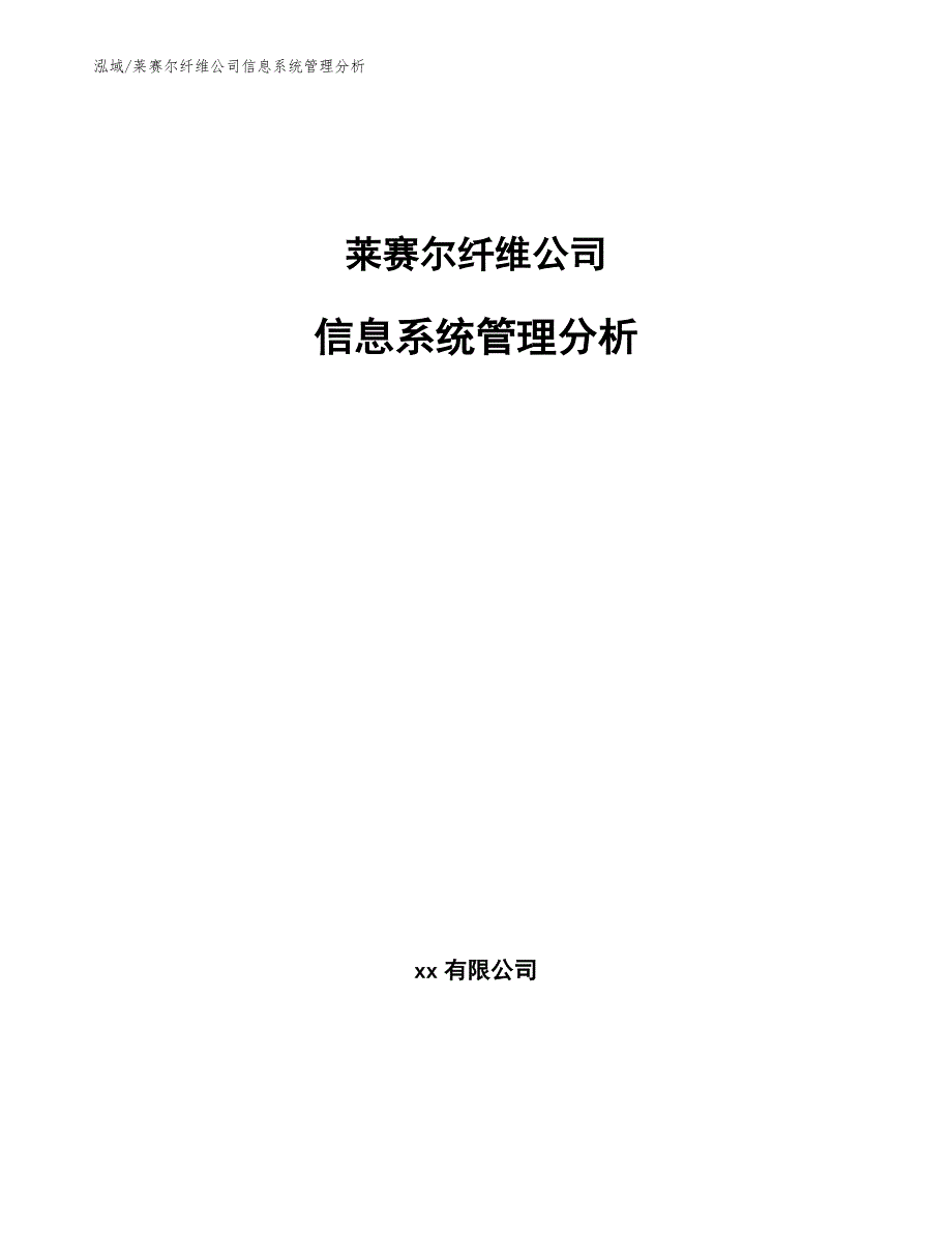 莱赛尔纤维公司信息系统管理分析（参考）_第1页