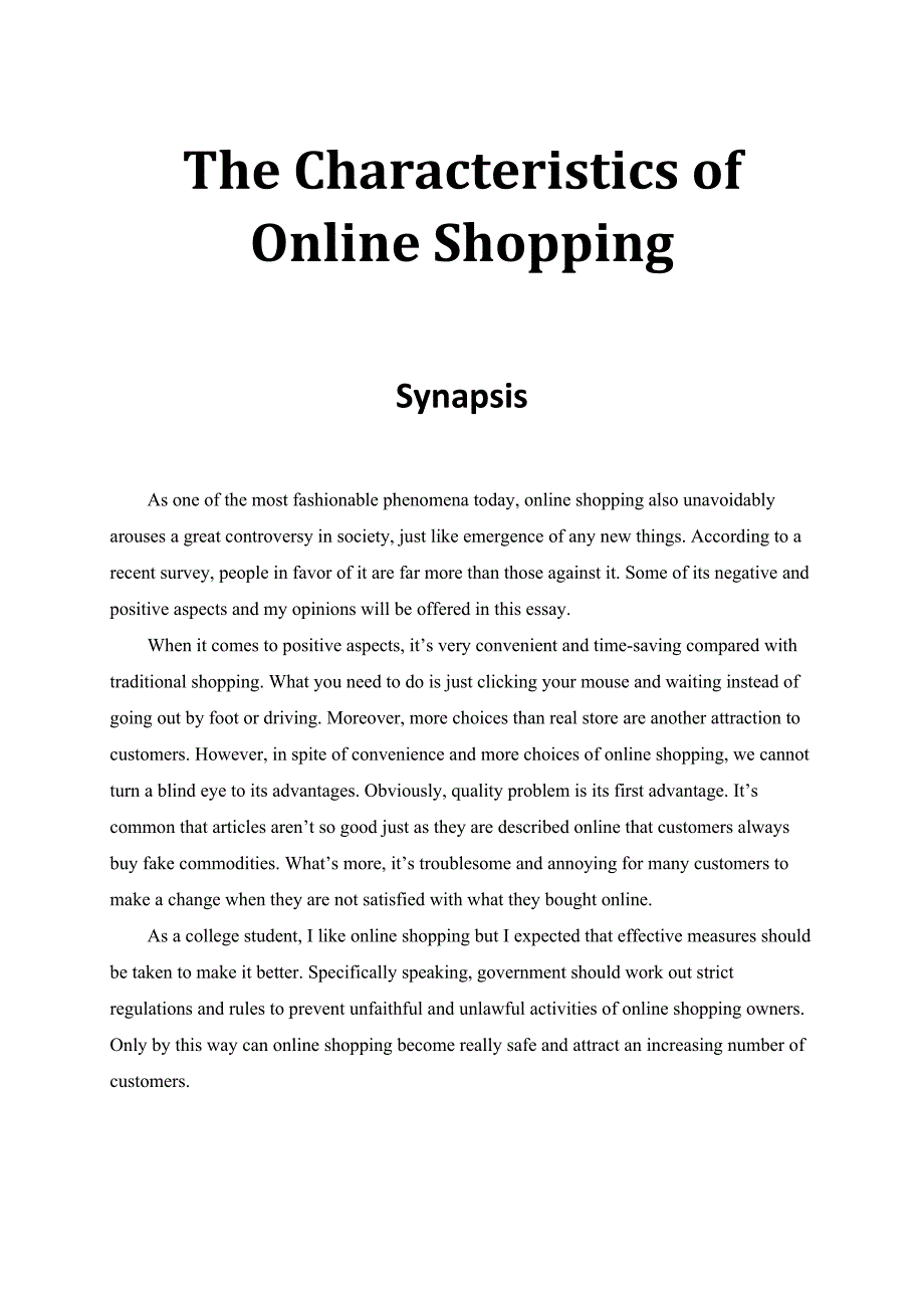 The Characteristics of Online Shopping网上购物的特点_第1页