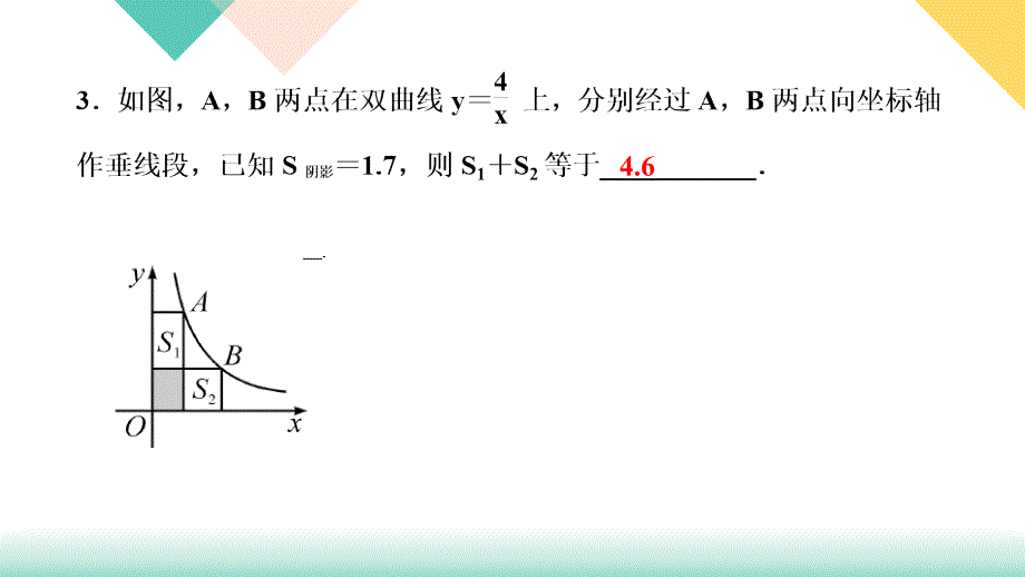 2020-2021学年华东师大版八年级下册数学习题课件 第17章 专题训练五　反比例函数比例系数k的几何_第4页