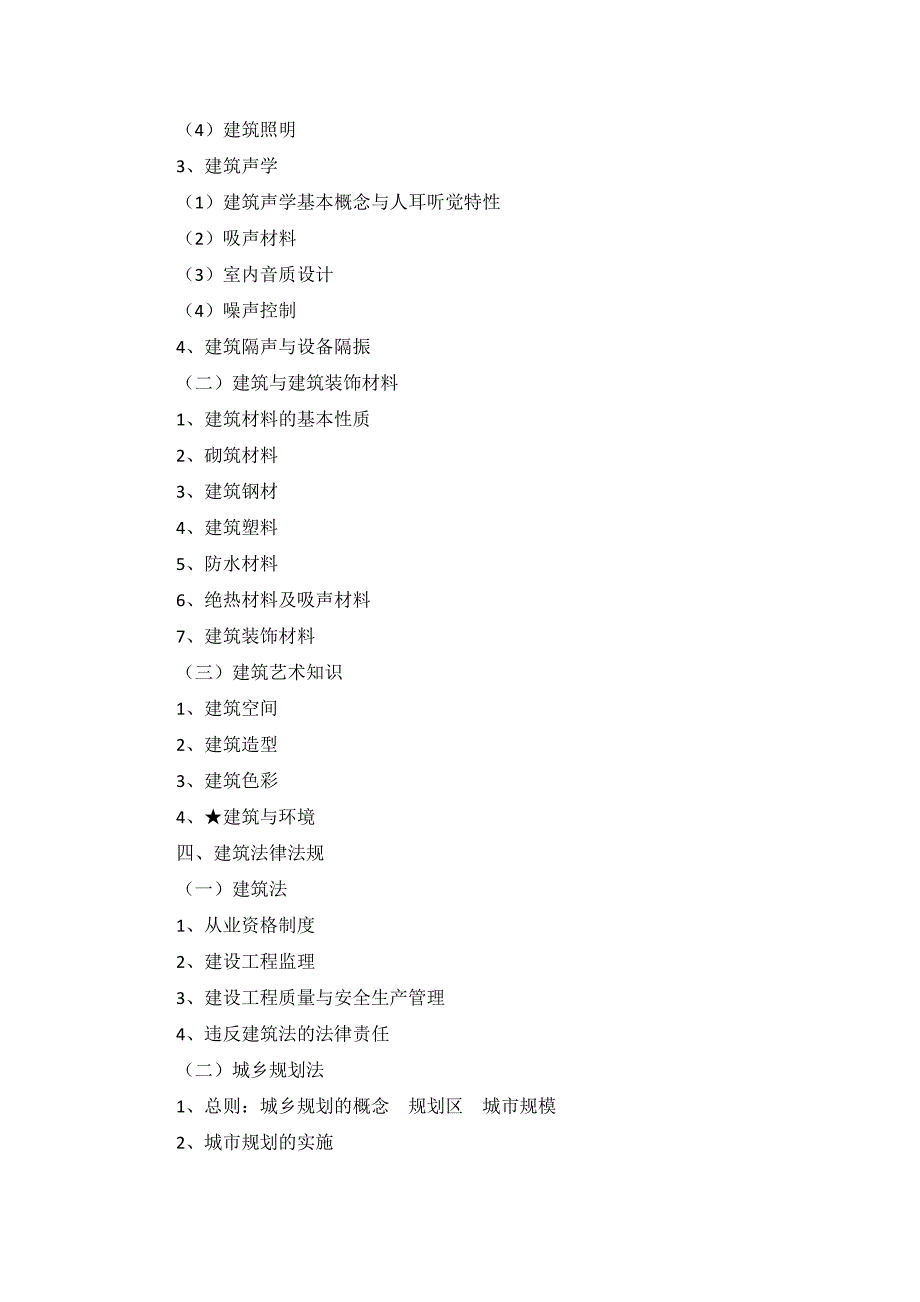 2014年度土建工程专业初中级职称资格考试《建筑学专业》考试大纲_第4页