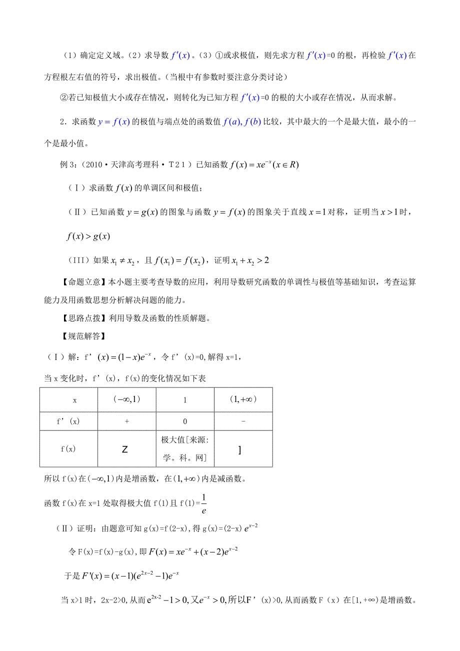 高中数学经典解题技巧(导数小技巧)_第5页