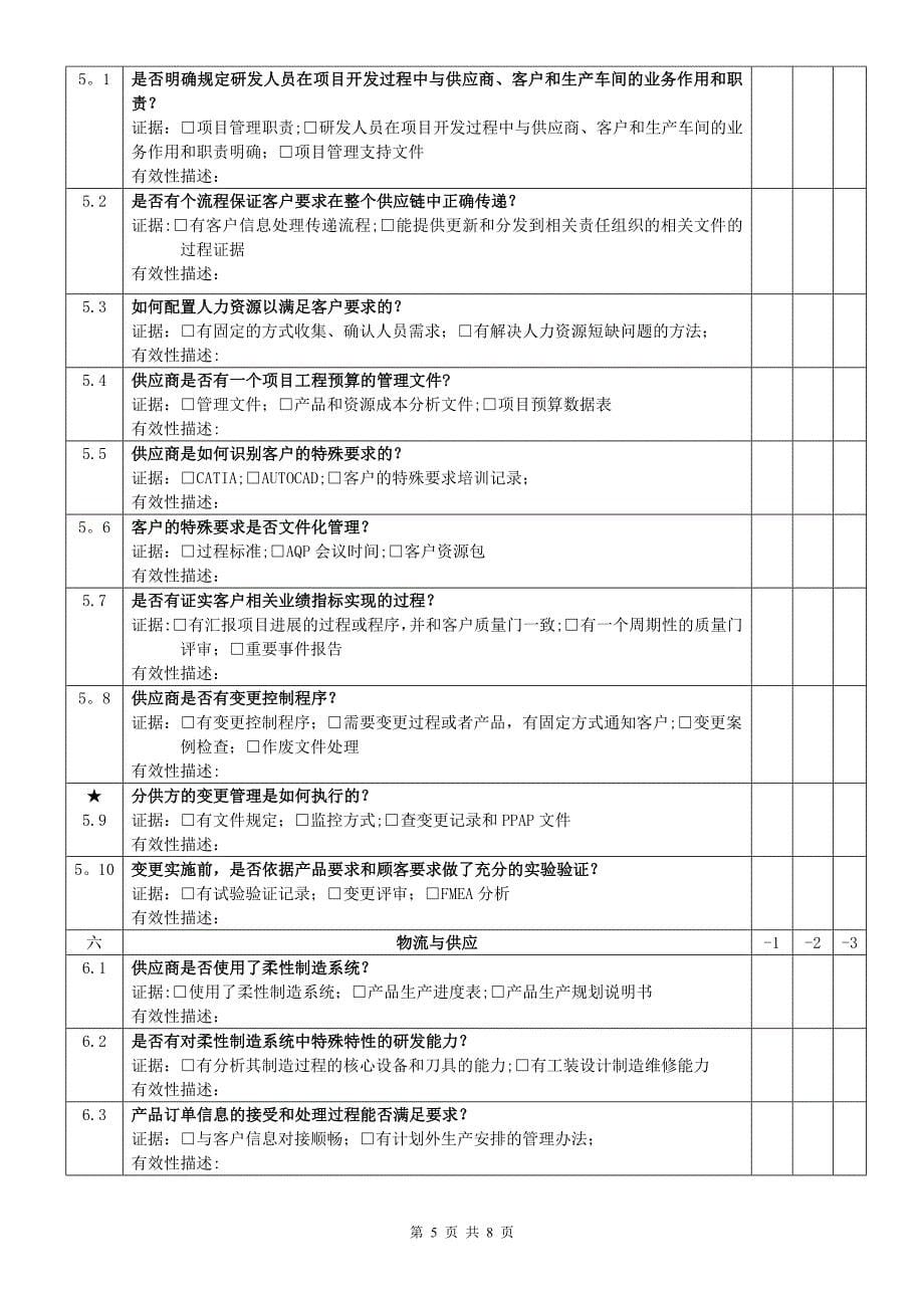 质量管理体系审核评价表_第5页