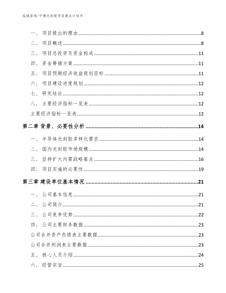 宁德光刻胶项目商业计划书【模板范文】_第3页