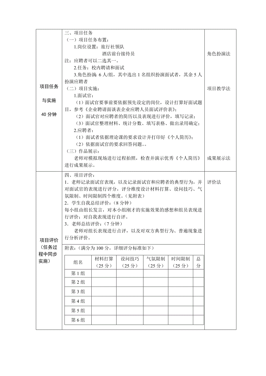 行动导向法案例——校园招聘与面试教学设计_第4页